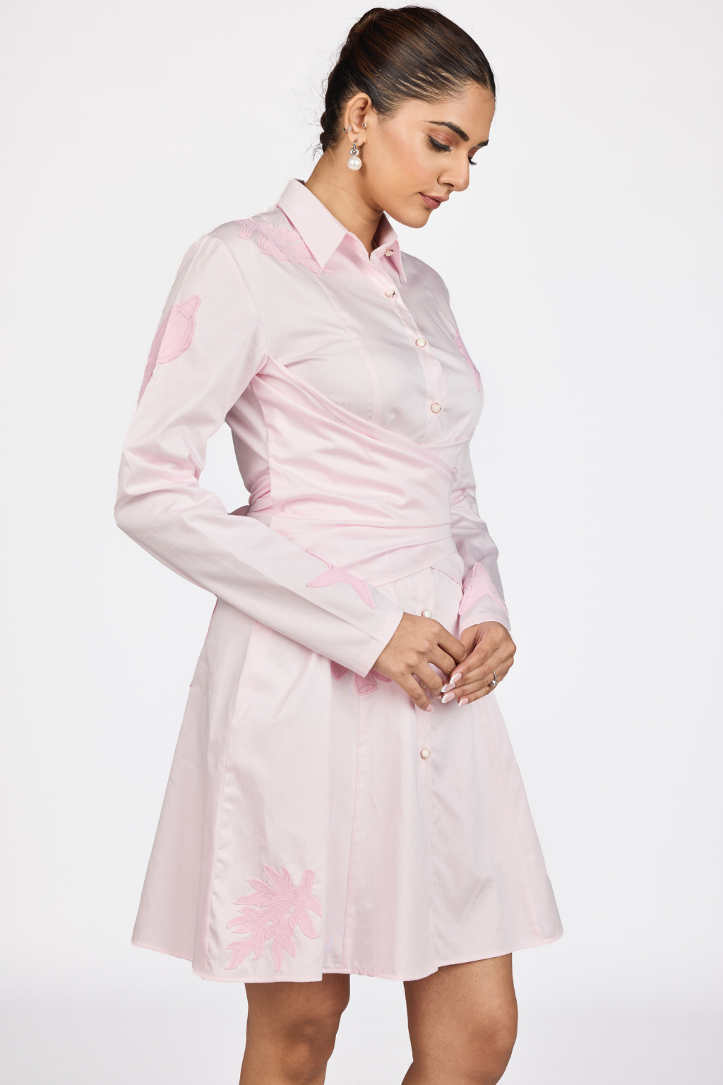 PINK SHIRT DRESS