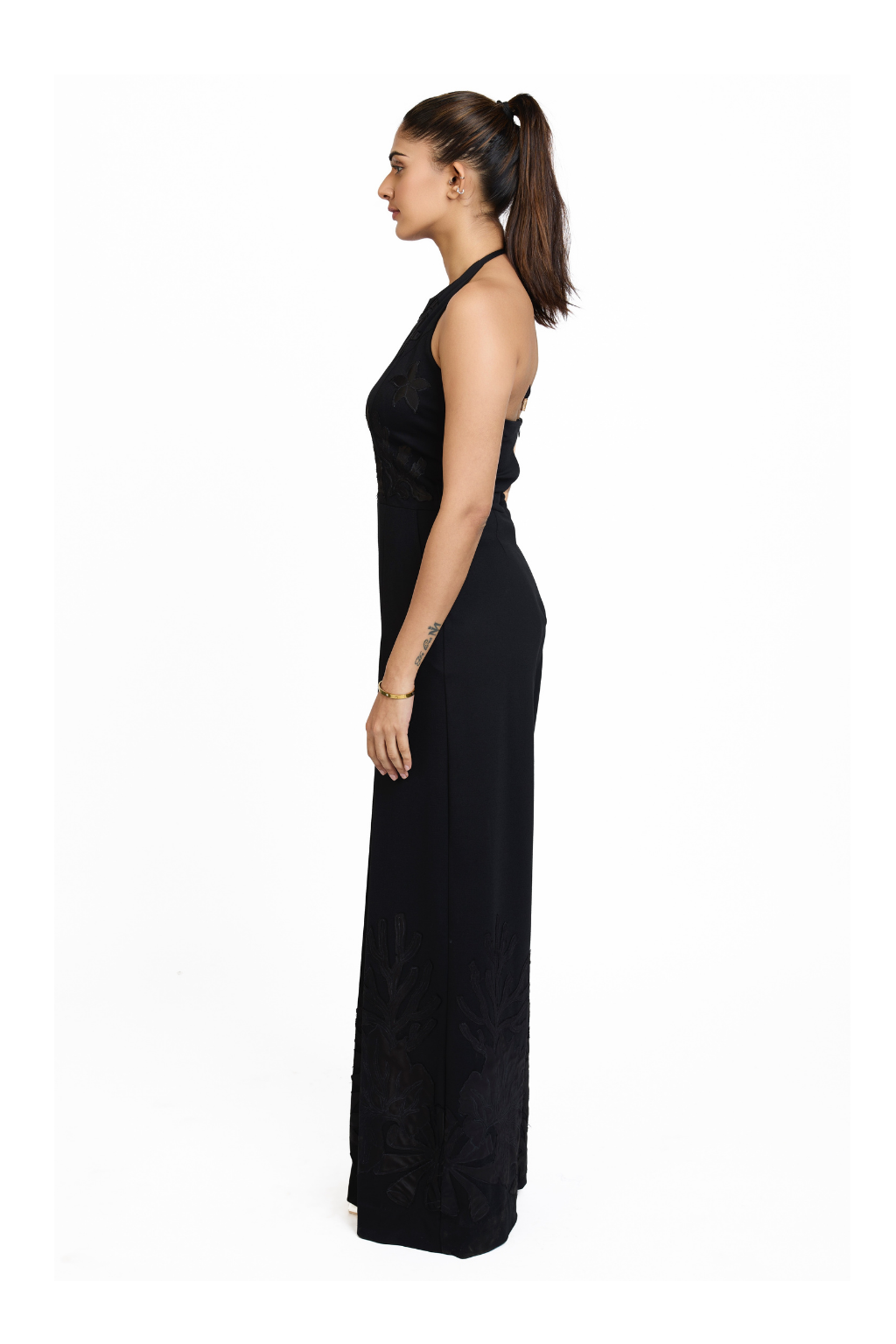 BLACK HALTER JUMPSUIT