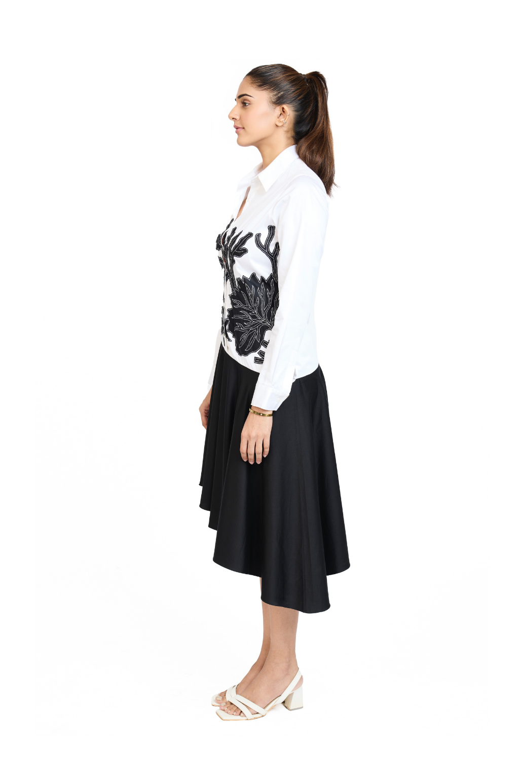 ASYMMETRIC HEM SHIRT DRESS