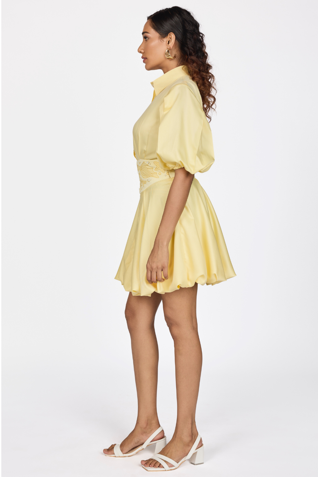 BUBBLE HEM MINI DRESS