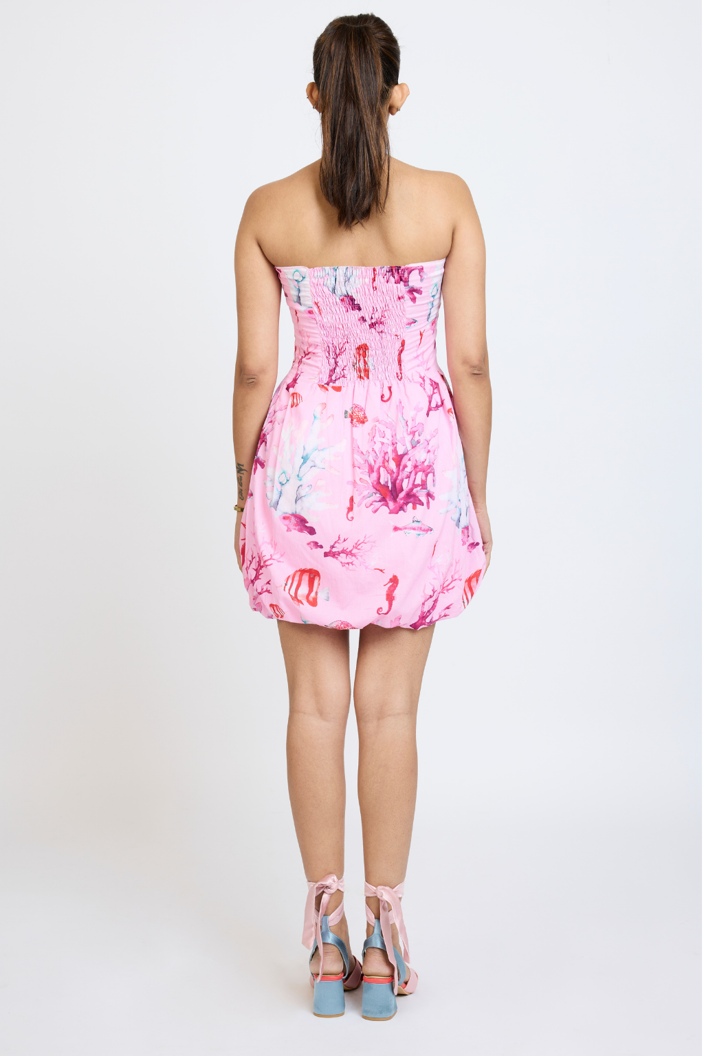 BUBBLE HEM TUBE SHORT DRESS