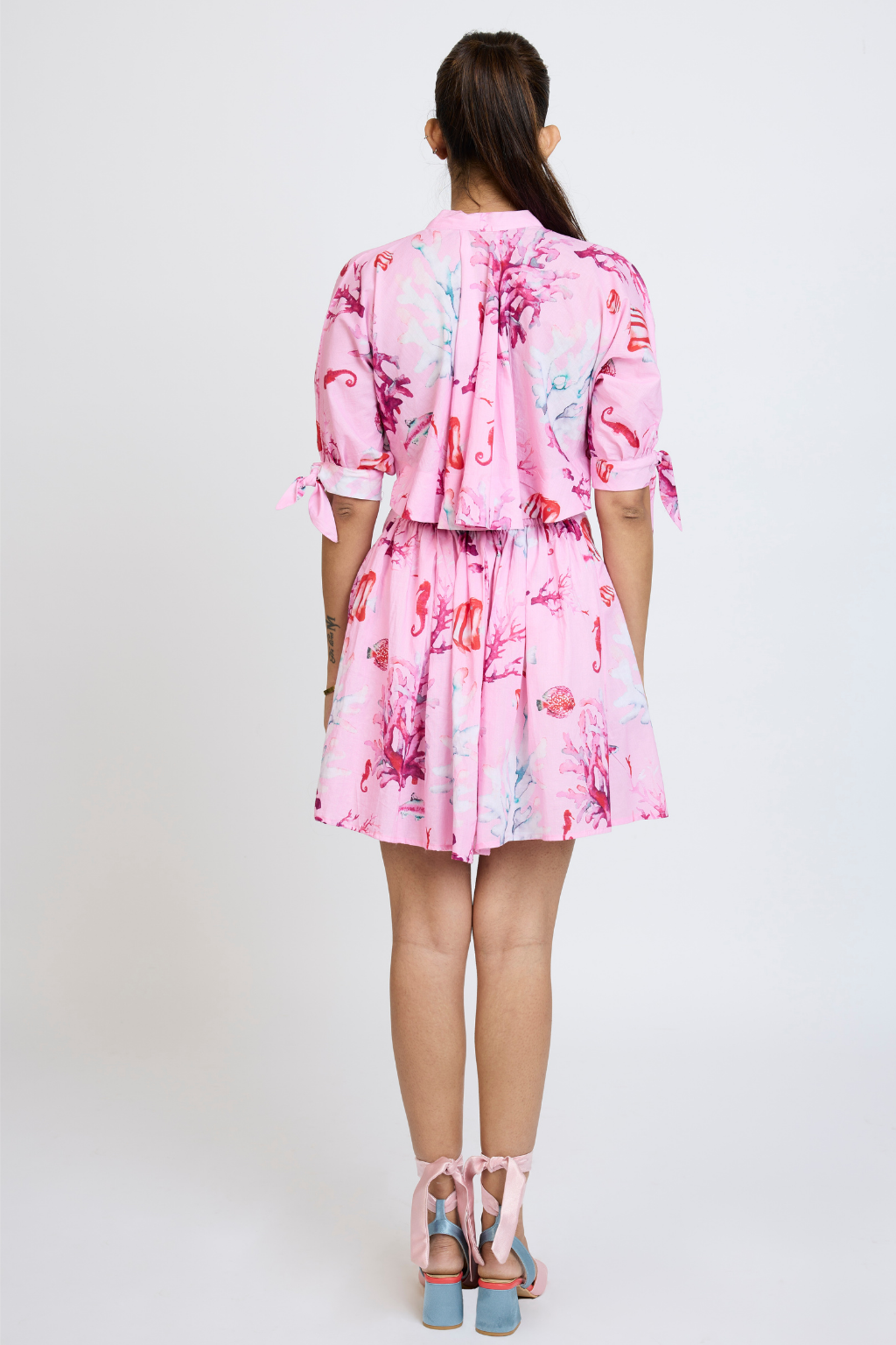 PINK PRINTED MINI DRESS
