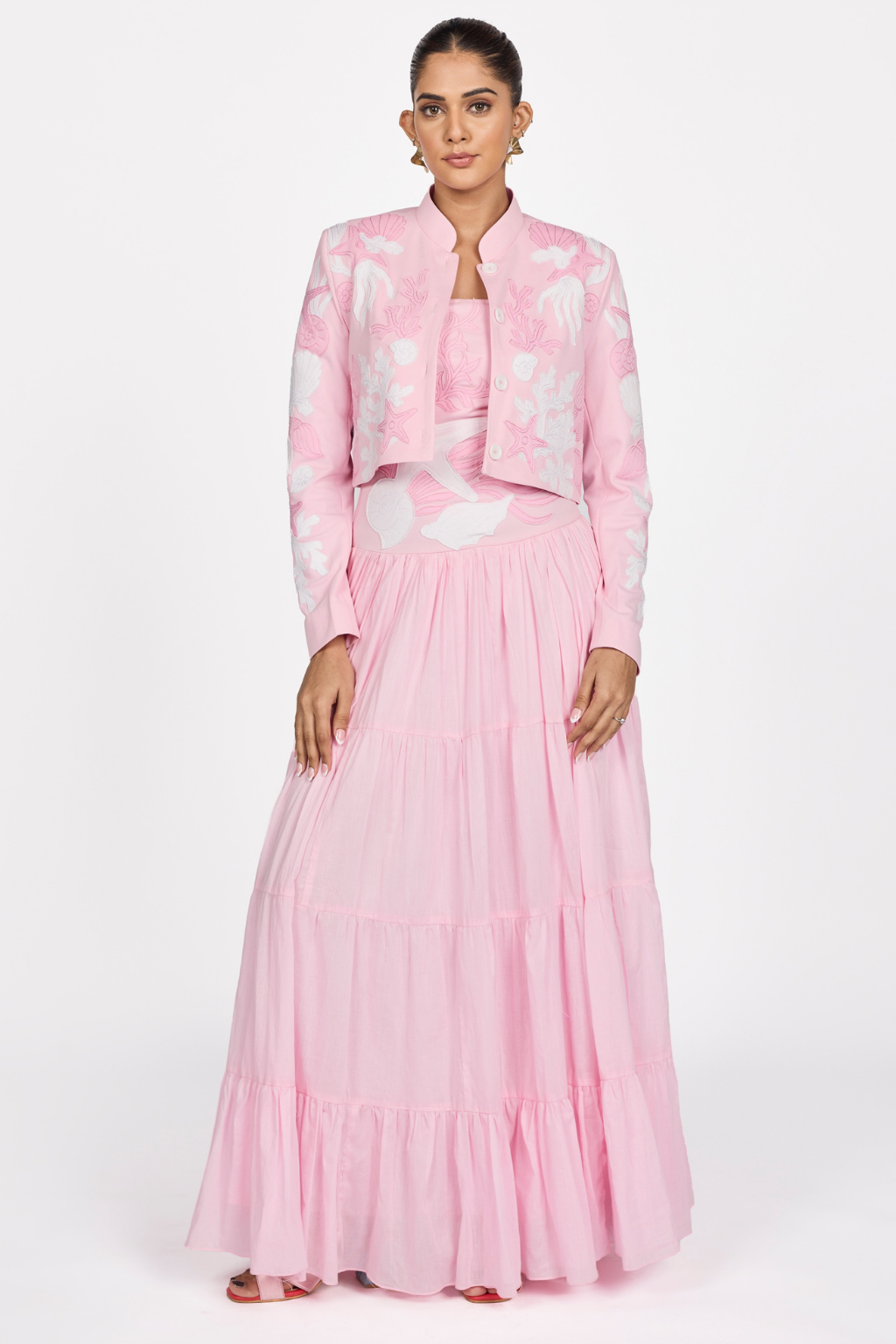 PINK PATCHWORK CROP JACKET