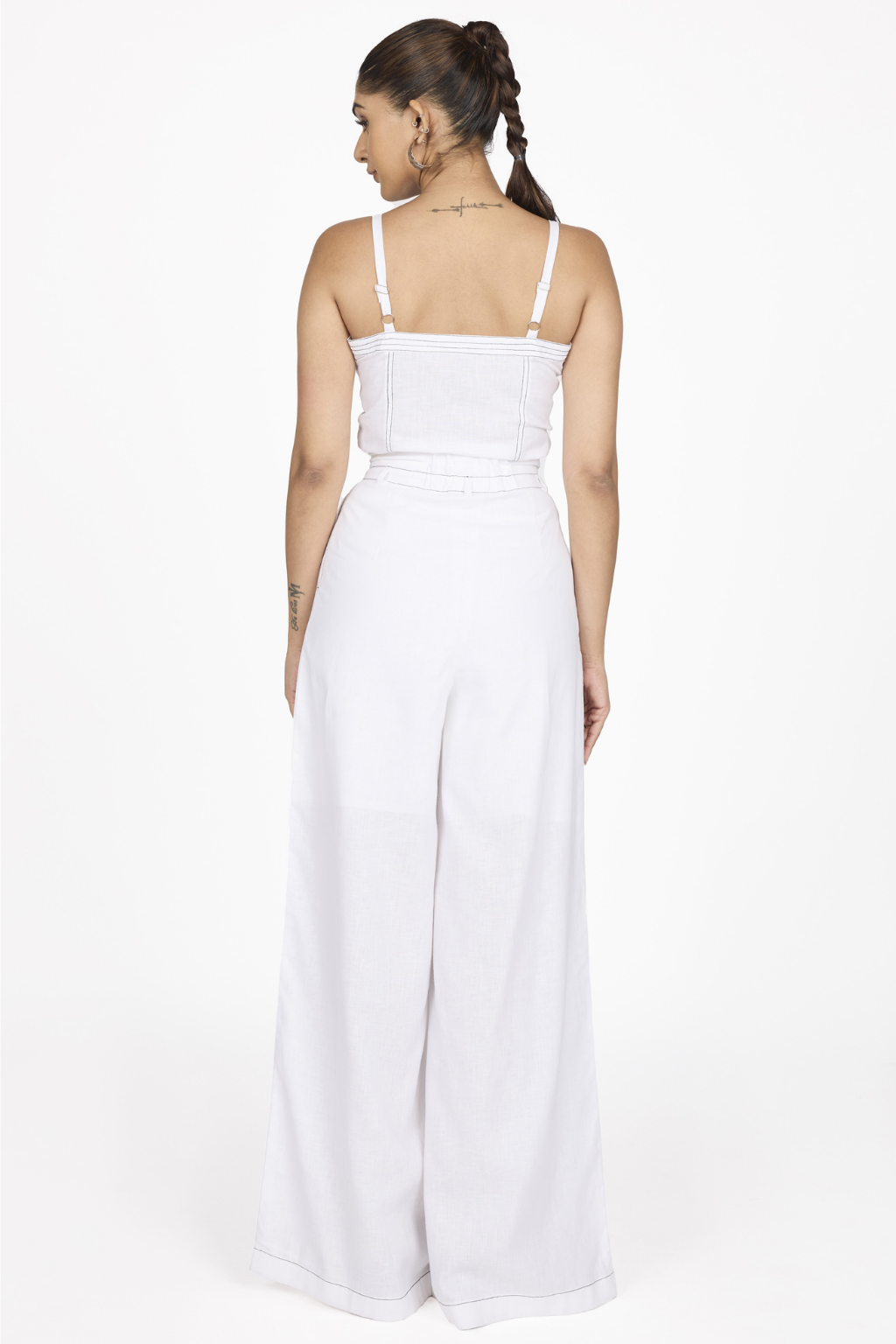 WHITE CONTRAST STITCH BUSTIER CORSET
