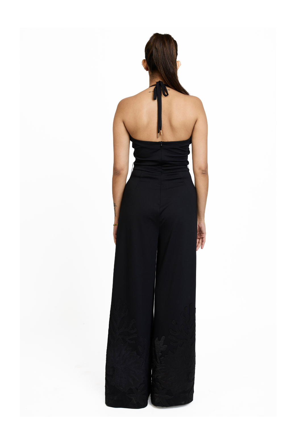 BLACK HALTER JUMPSUIT