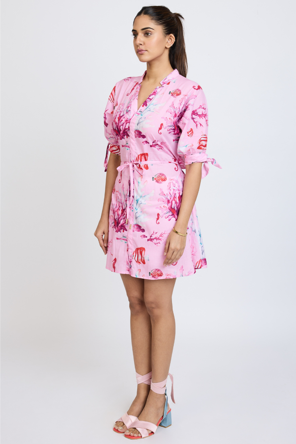 PINK PRINTED MINI DRESS