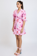 PINK PRINTED MINI DRESS