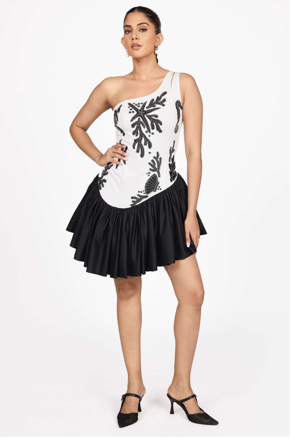 BUBBLE HEM MINI DRESS