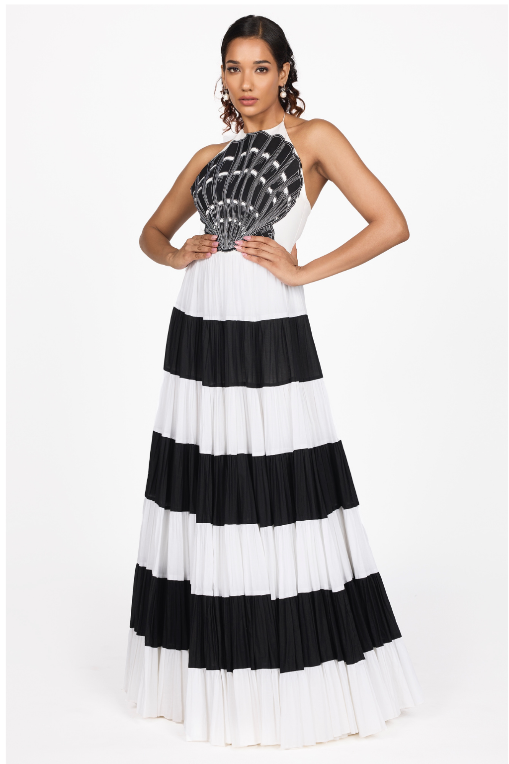 SHELL EMBELLISHED GOWN