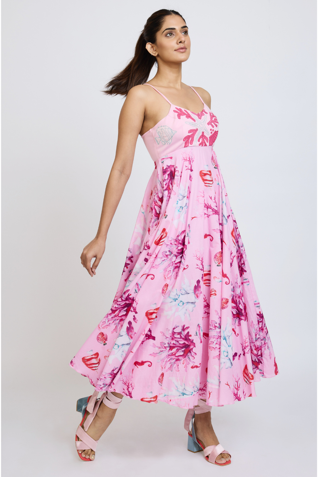 PRINTED MIDI DRESS