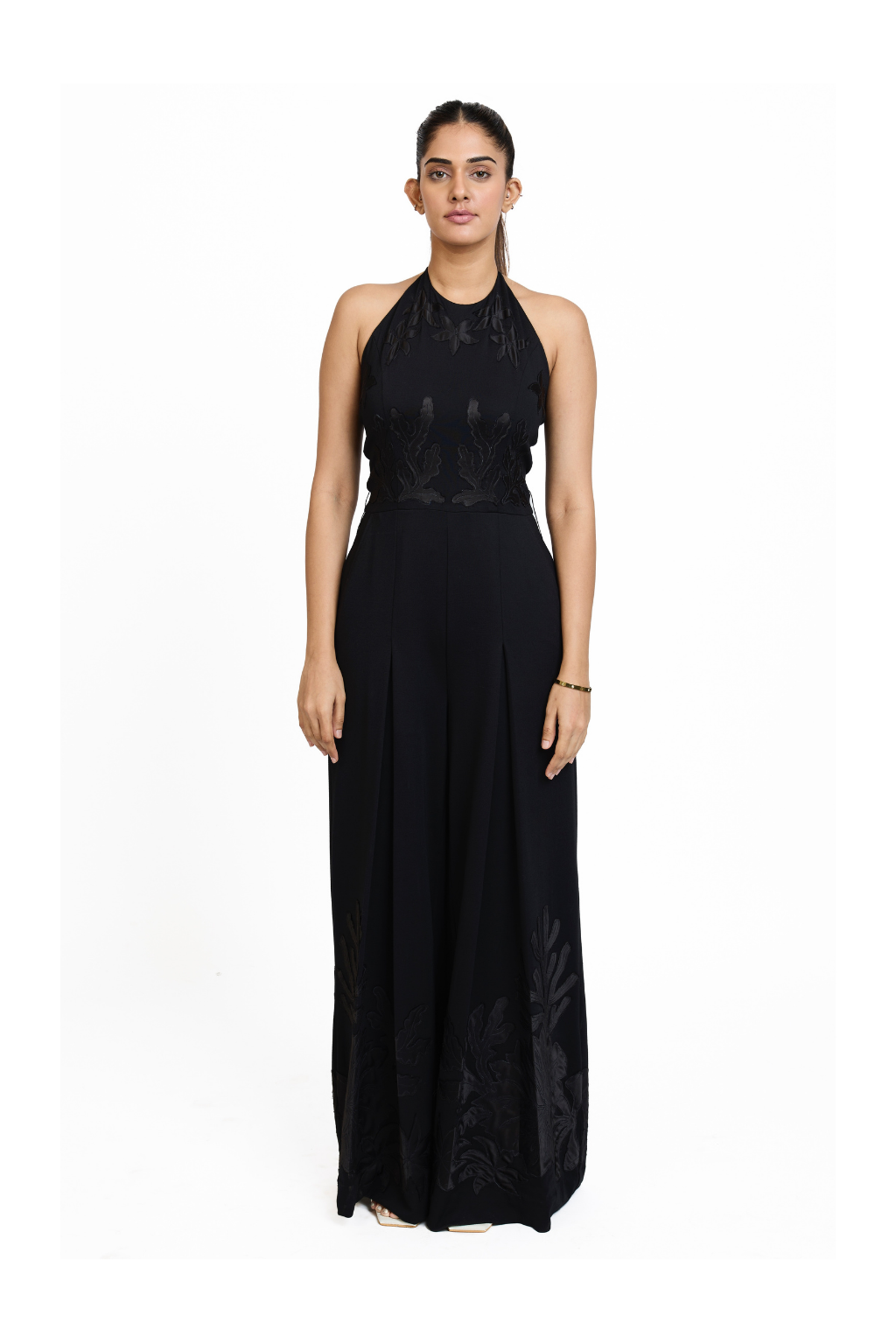 BLACK HALTER JUMPSUIT