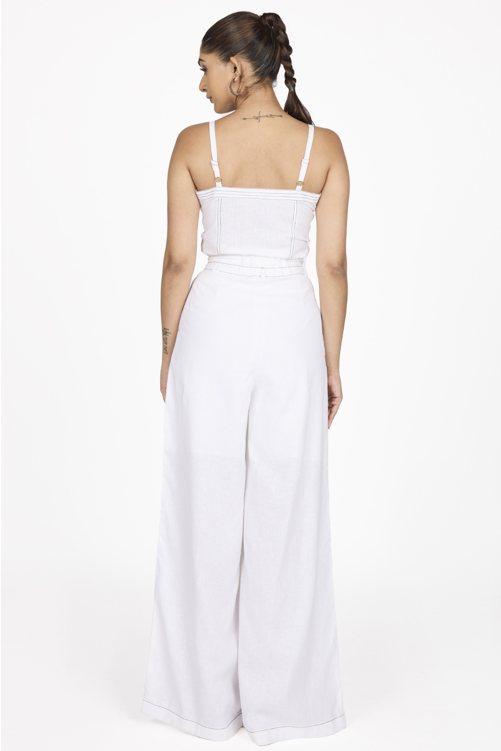 WHITE PLEATED TROUSERS