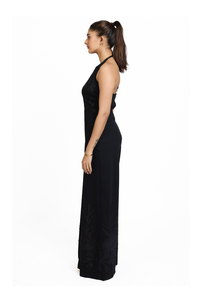 BLACK HALTER JUMPSUIT