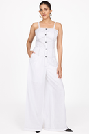 WHITE PLEATED TROUSERS