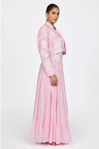 PINK PATCHWORK CROP JACKET