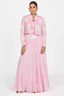 PINK PATCHWORK CROP JACKET