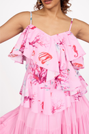 PRINTED RUFFLED COTTON TOP