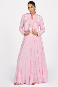 PINK PATCHWORK CROP JACKET