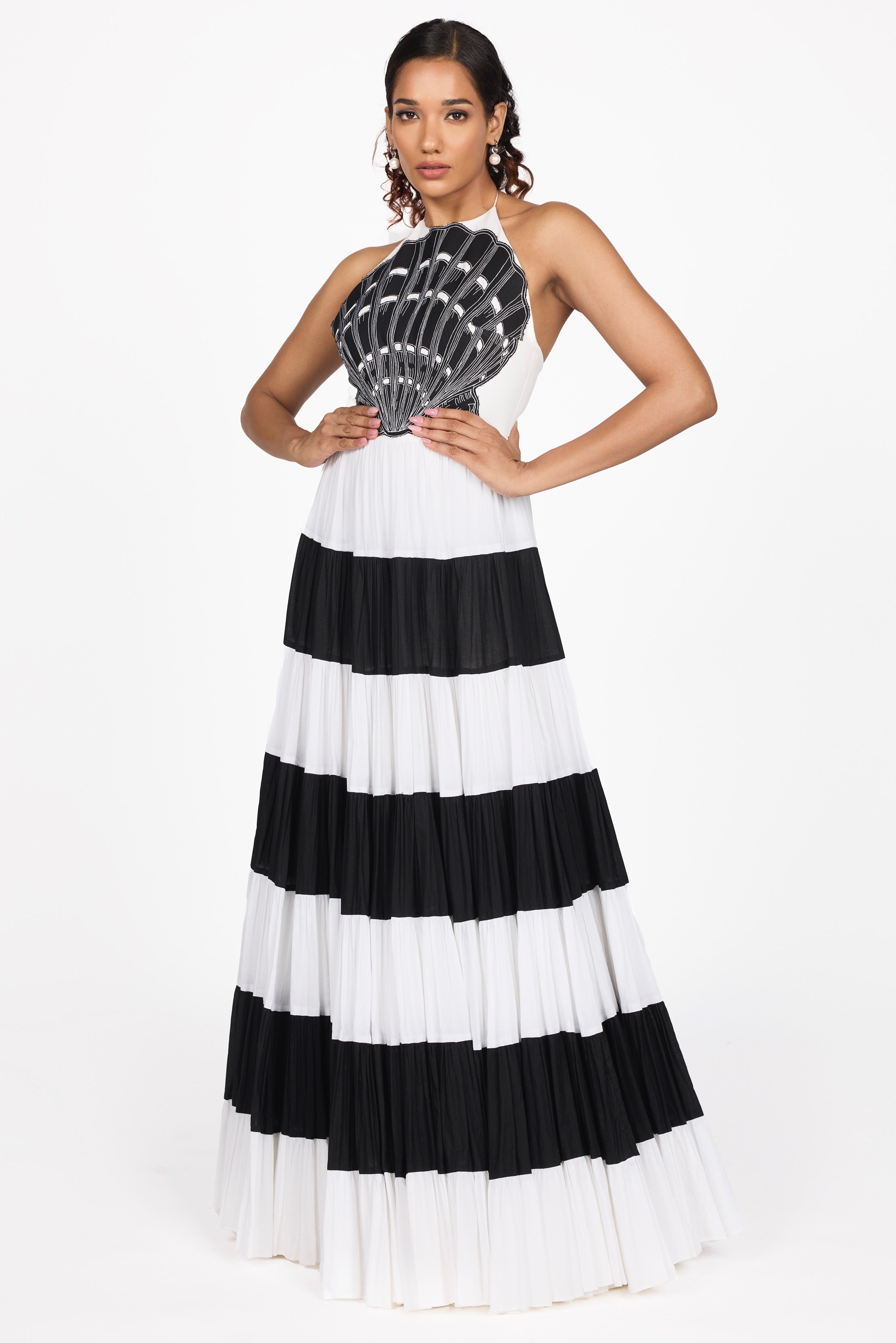 SHELL EMBELLISHED GOWN