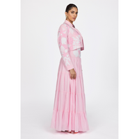 PINK PATCHWORK CROP JACKET
