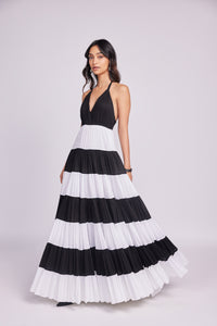 MONOTONE HALTER MAXI DRESS