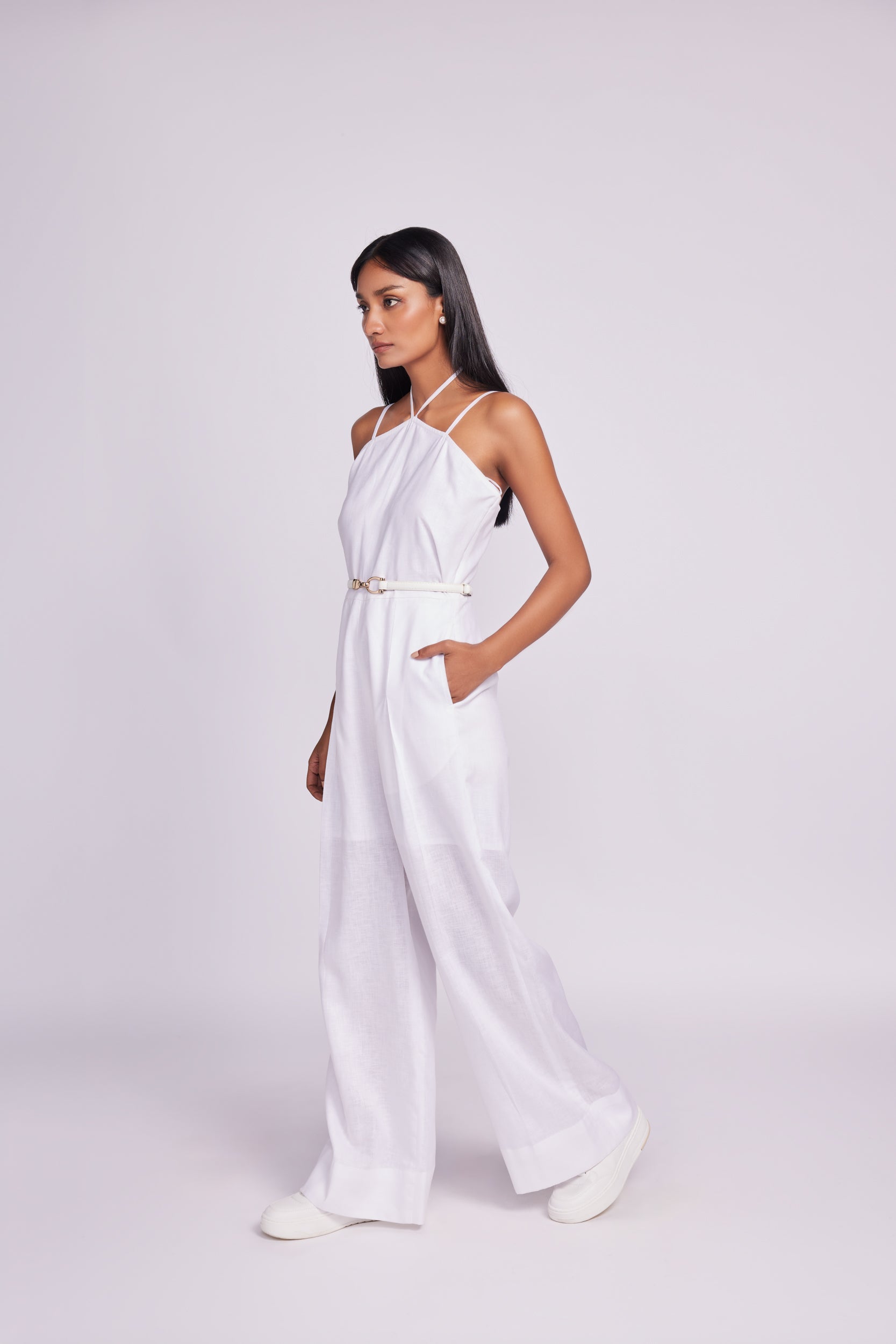 HALTER WHITE JUMPSUIT