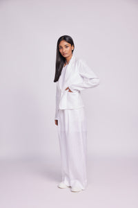 WHITE LINEN BLAZER