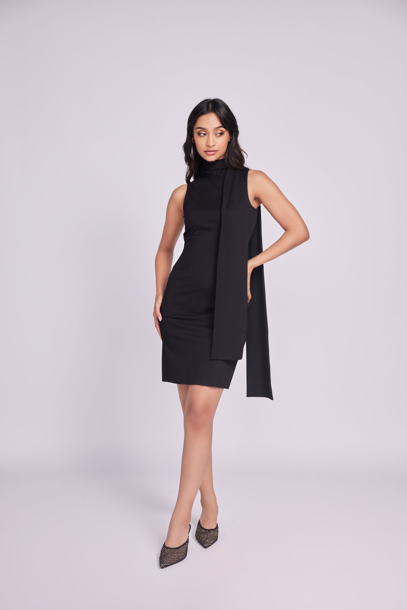 CLASSIC BLACK STOLE DRESS