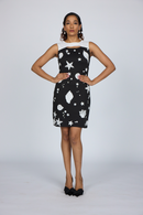 BLACK AND WHITE MINI DRESS