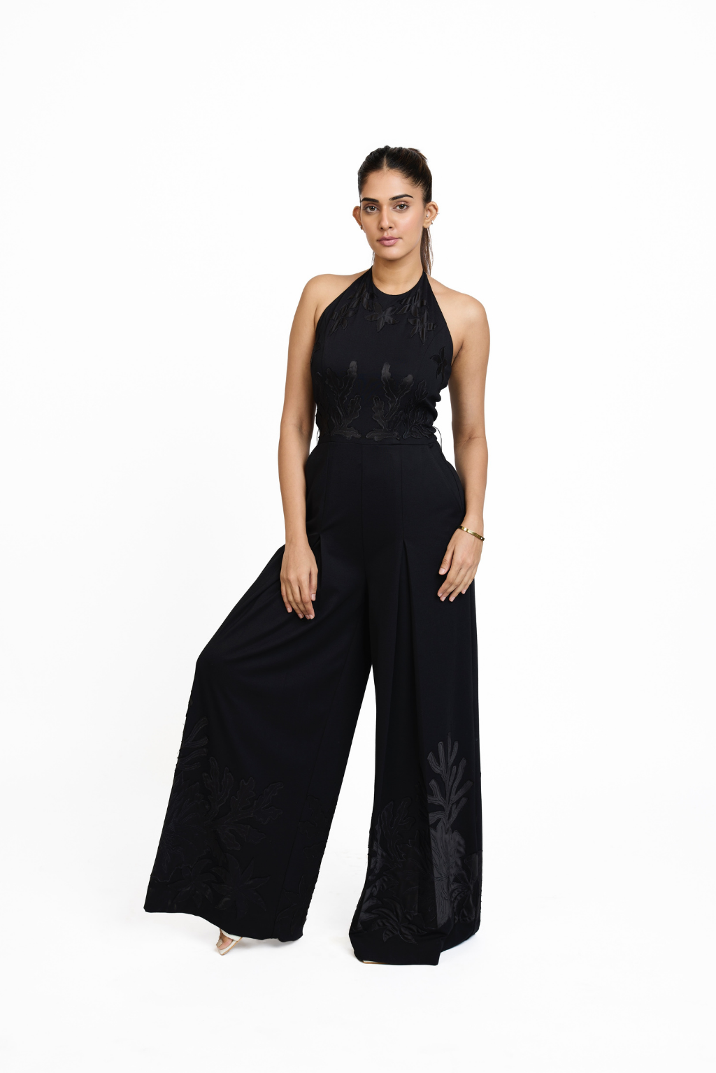 BLACK HALTER JUMPSUIT