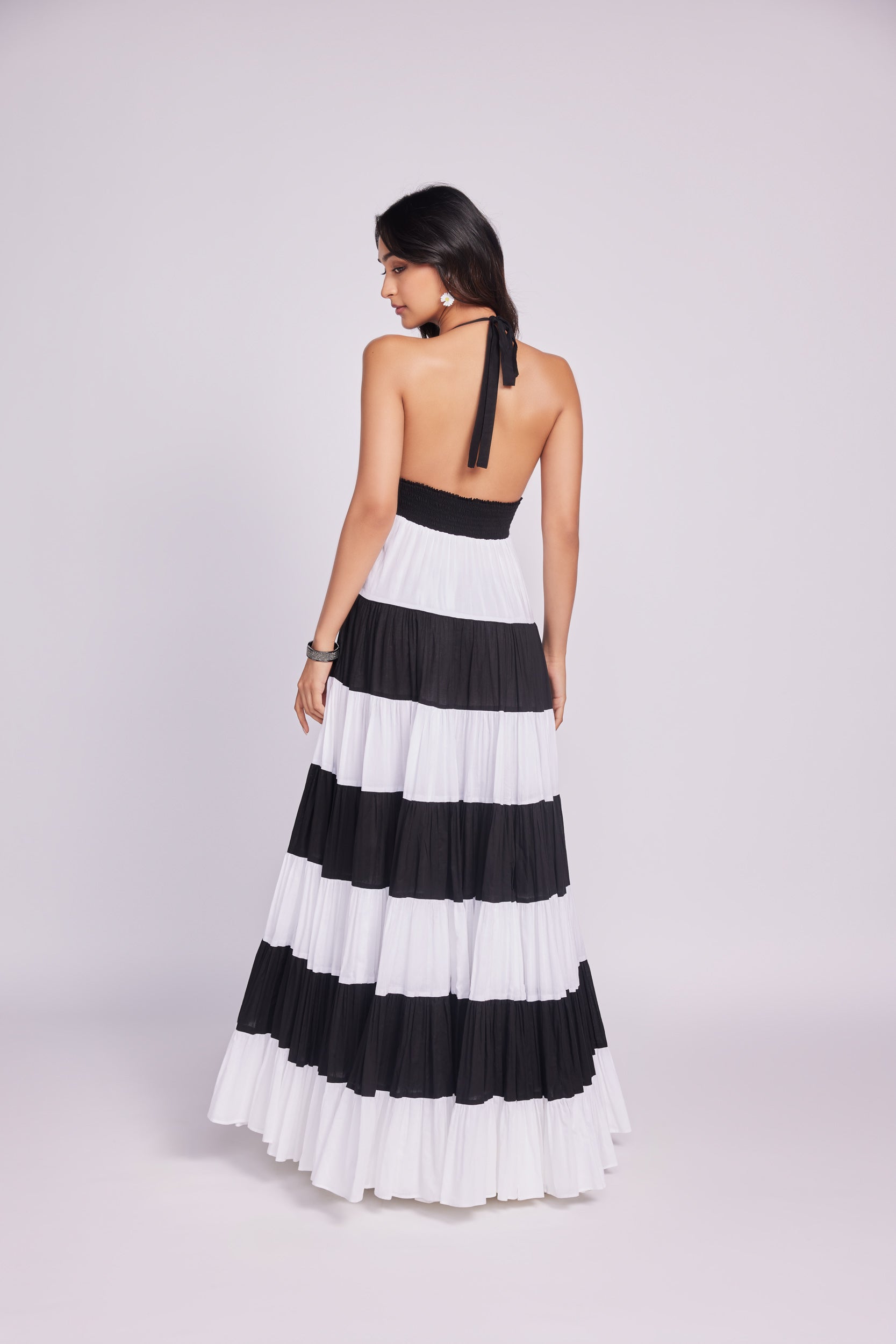 MONOTONE HALTER MAXI DRESS