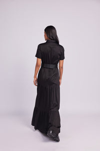 BLACK LONG COTTON DRESS