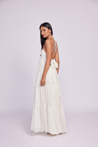 LACY MAXI HALTER DRESS