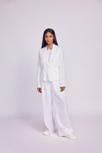 WHITE LINEN BLAZER