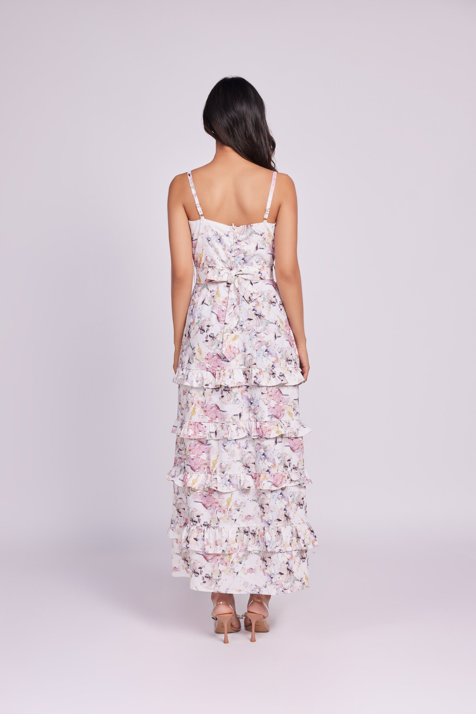 BLOSSOM PRINT SIDE SLIT DRESS