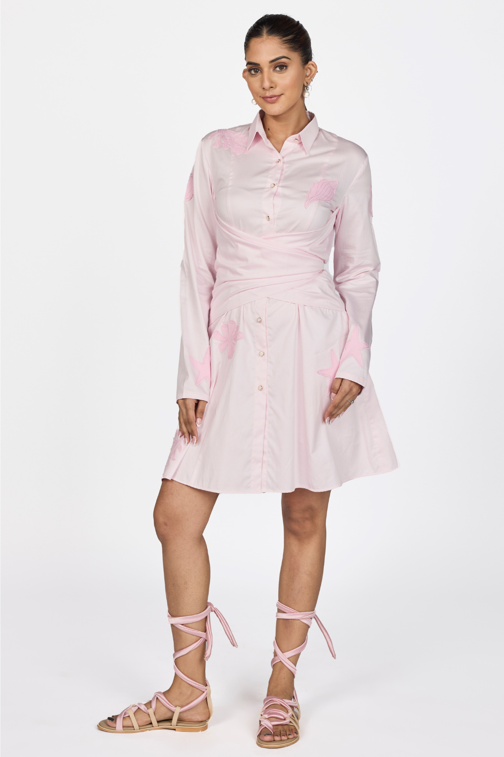 PINK SHIRT DRESS