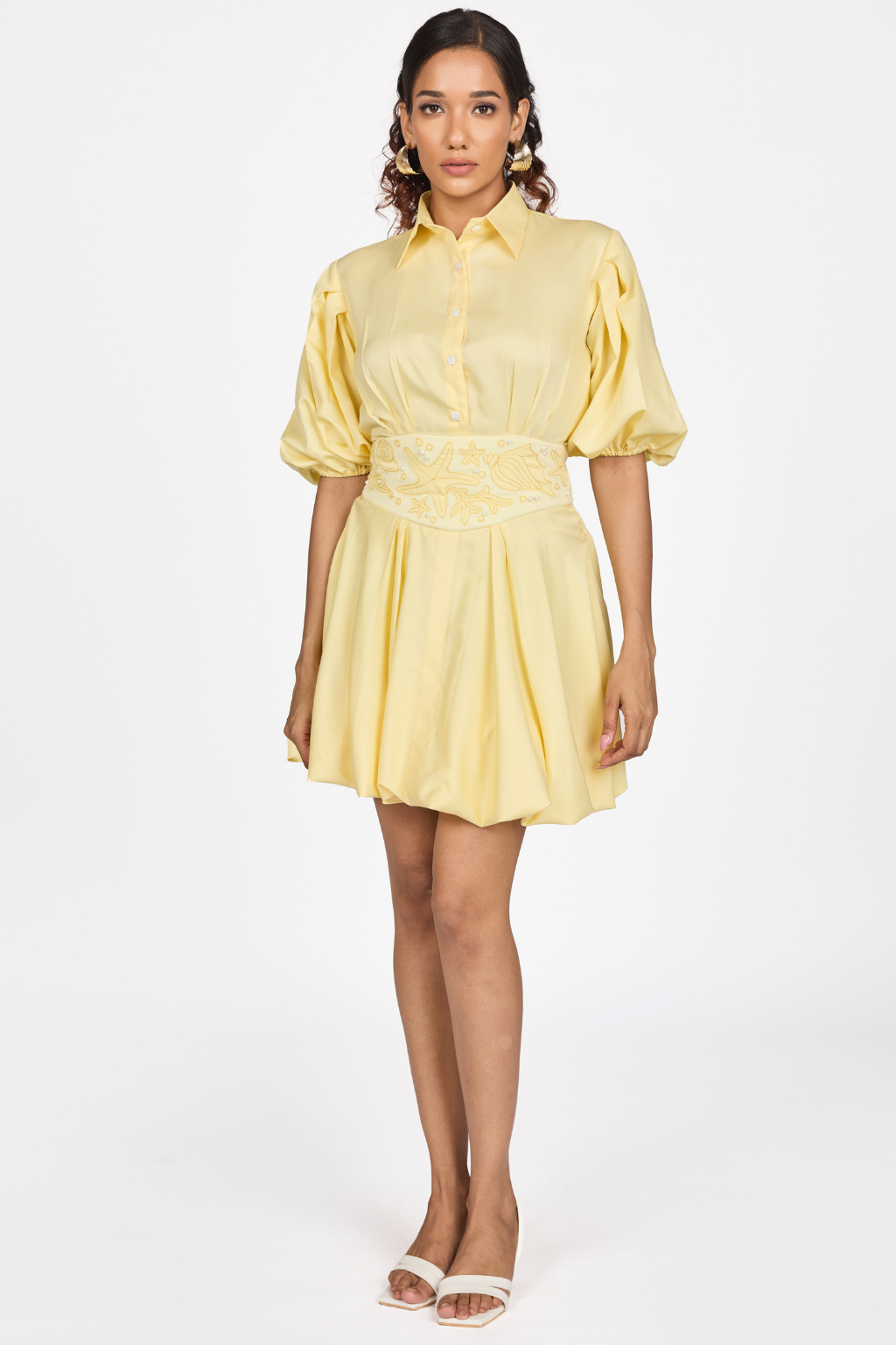 BUBBLE HEM MINI DRESS