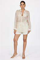 EMBROIDERED ORGANZA SHIRT