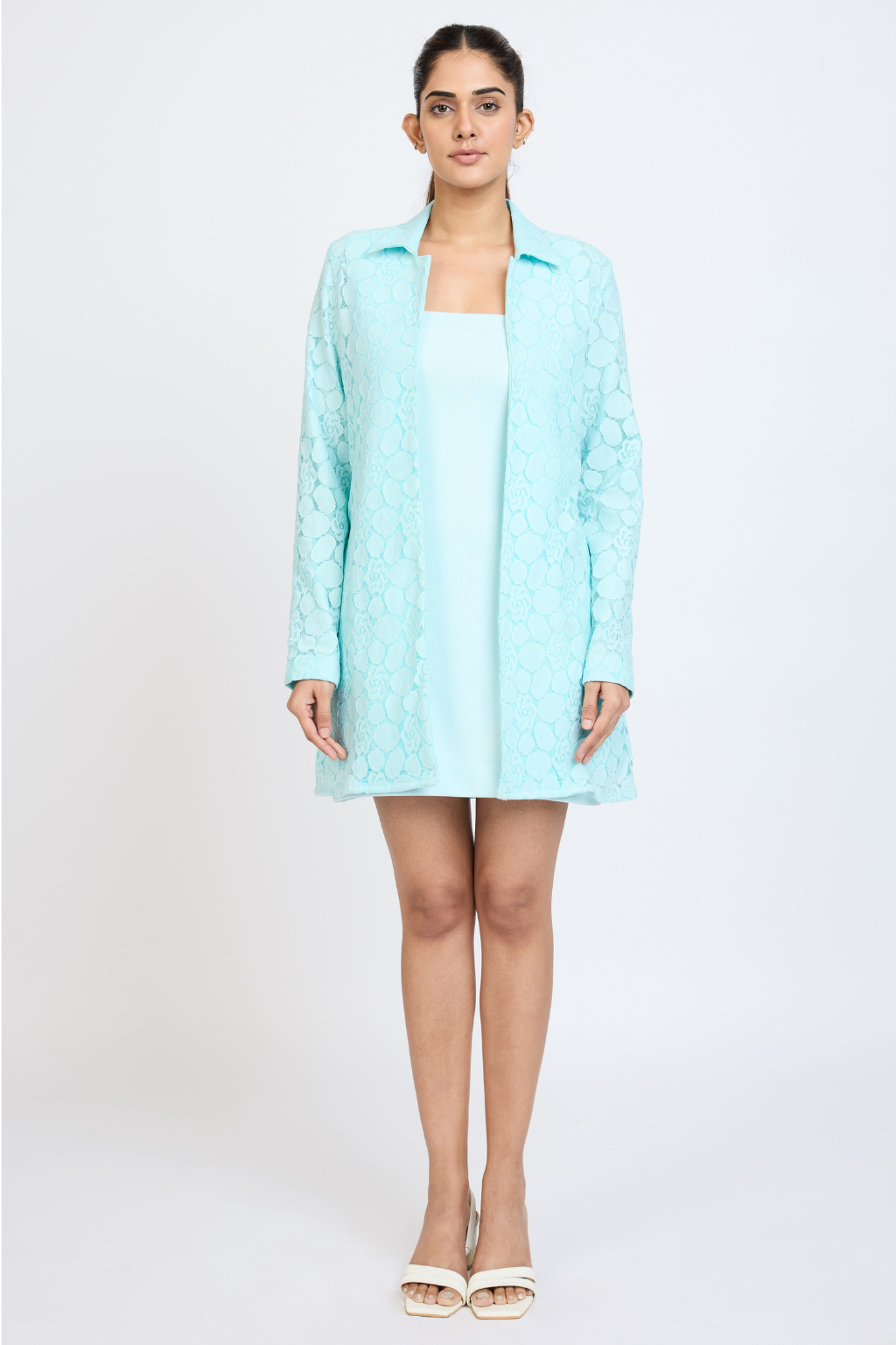 BUTTON FRONT LACE JACKET
