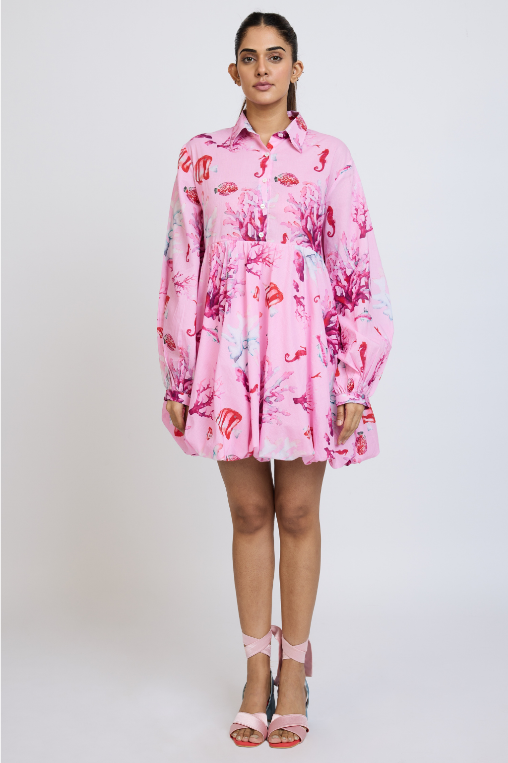 PRINTED SHIRT DRESS