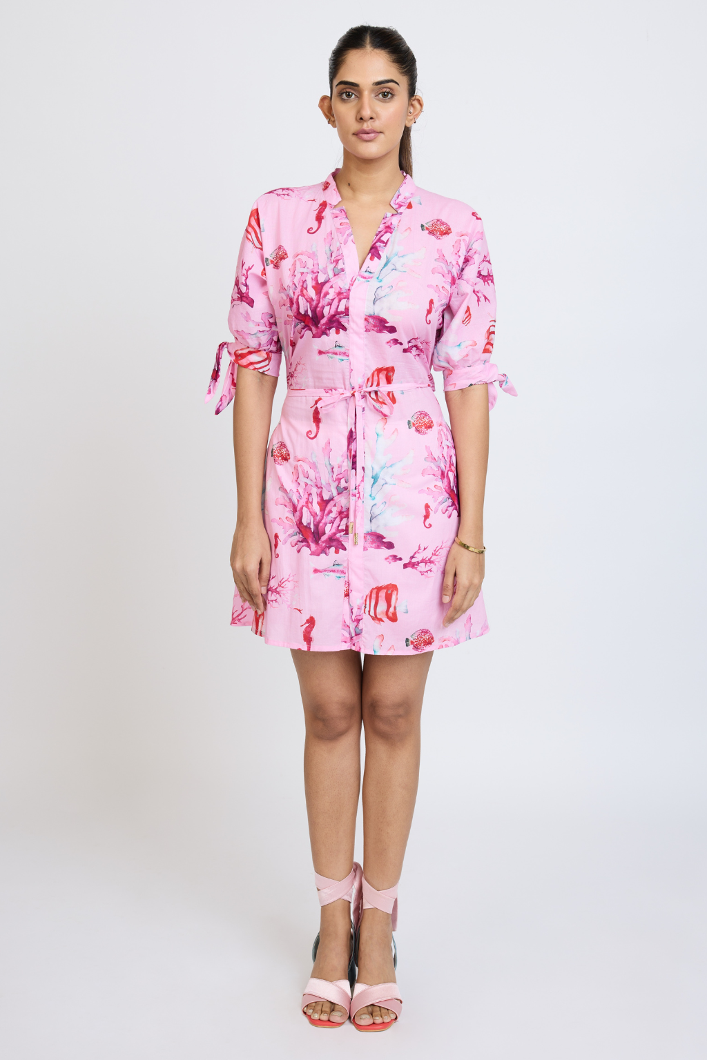 PINK PRINTED MINI DRESS
