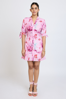 PINK PRINTED MINI DRESS