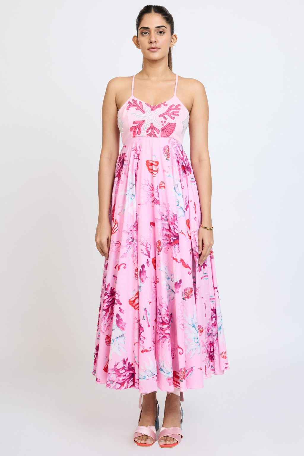 PRINTED MIDI DRESS