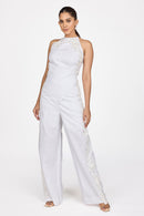 Long Embroidered halter neck Jumpsuit