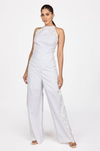 Long Embroidered halter neck Jumpsuit